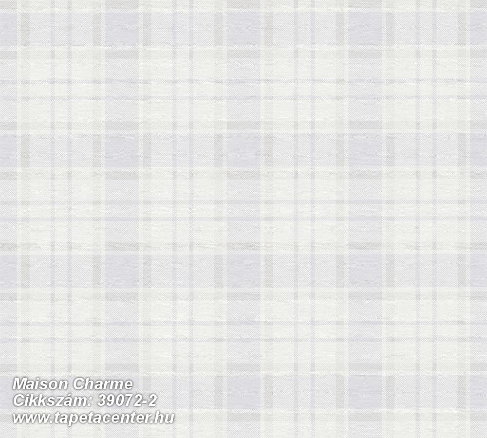 Kockás,retro,textil hatású,textilmintás,fehér,kék,szürke,súrolható,vlies tapéta 